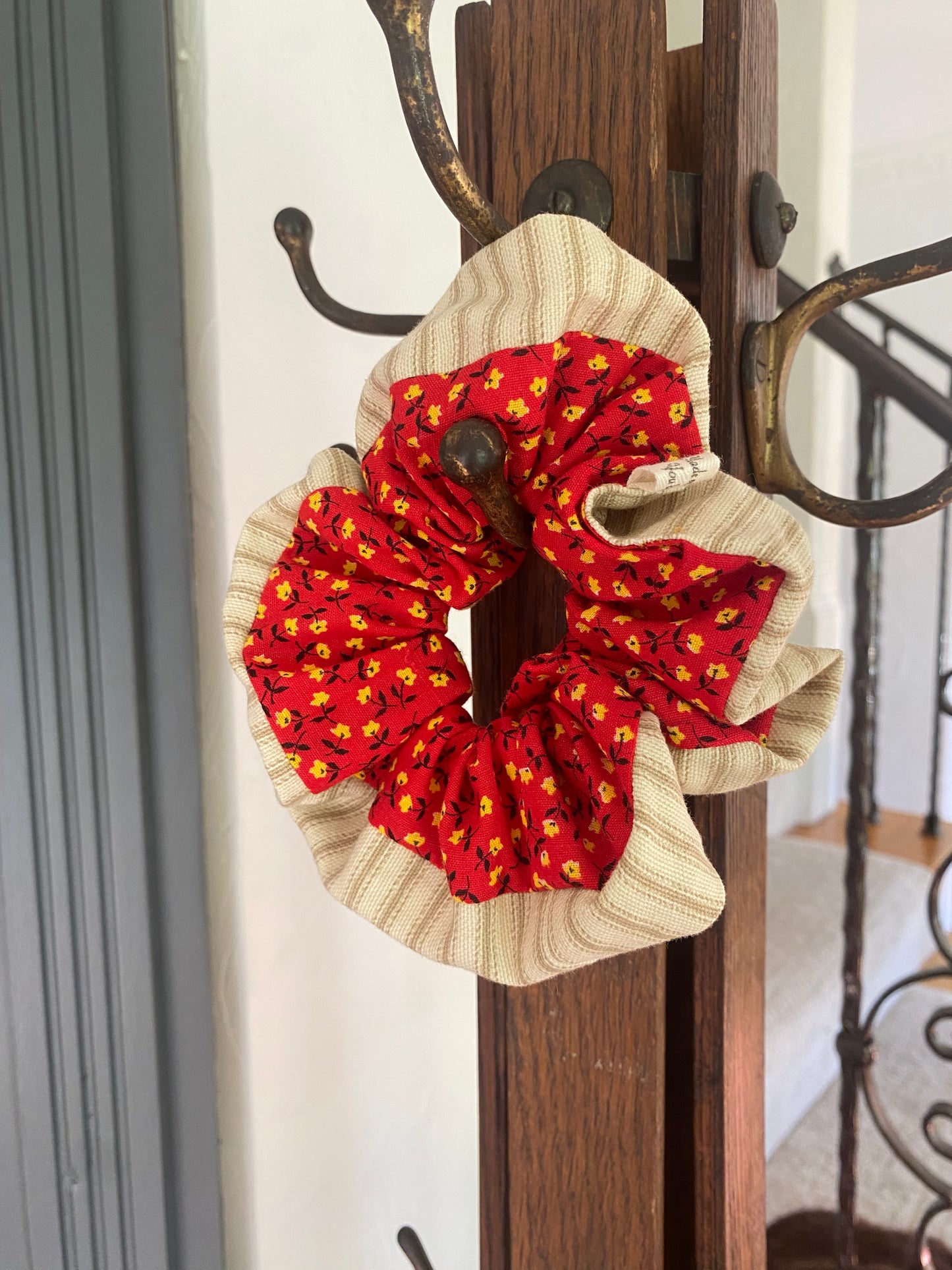 Vintage Fabric Scrunchie