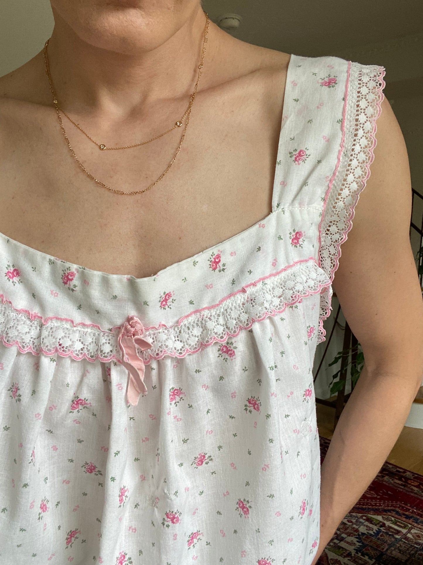 Upcycled Vintage Nightie Floral Bubble Top