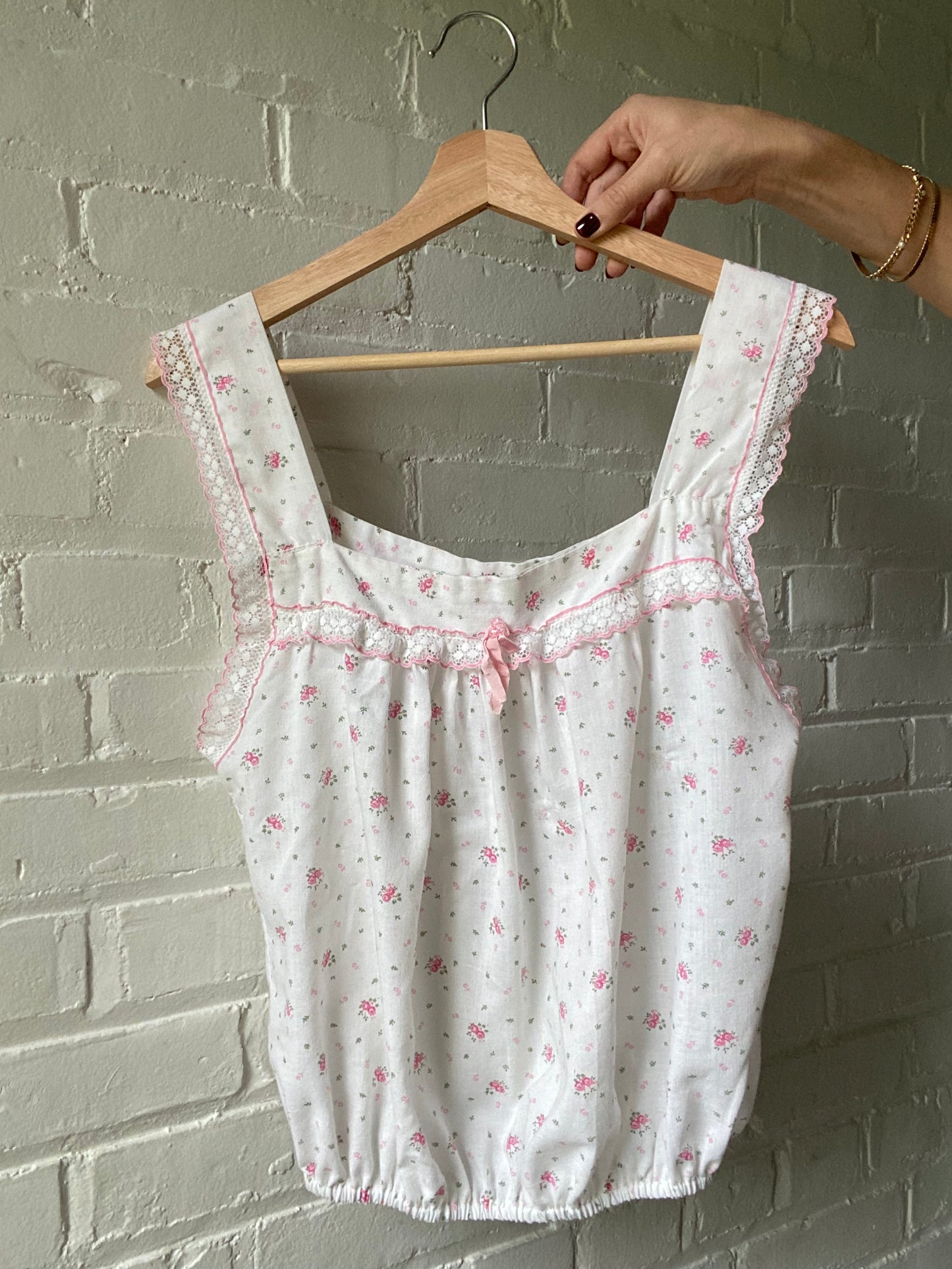 Upcycled Vintage Nightie Floral Bubble Top