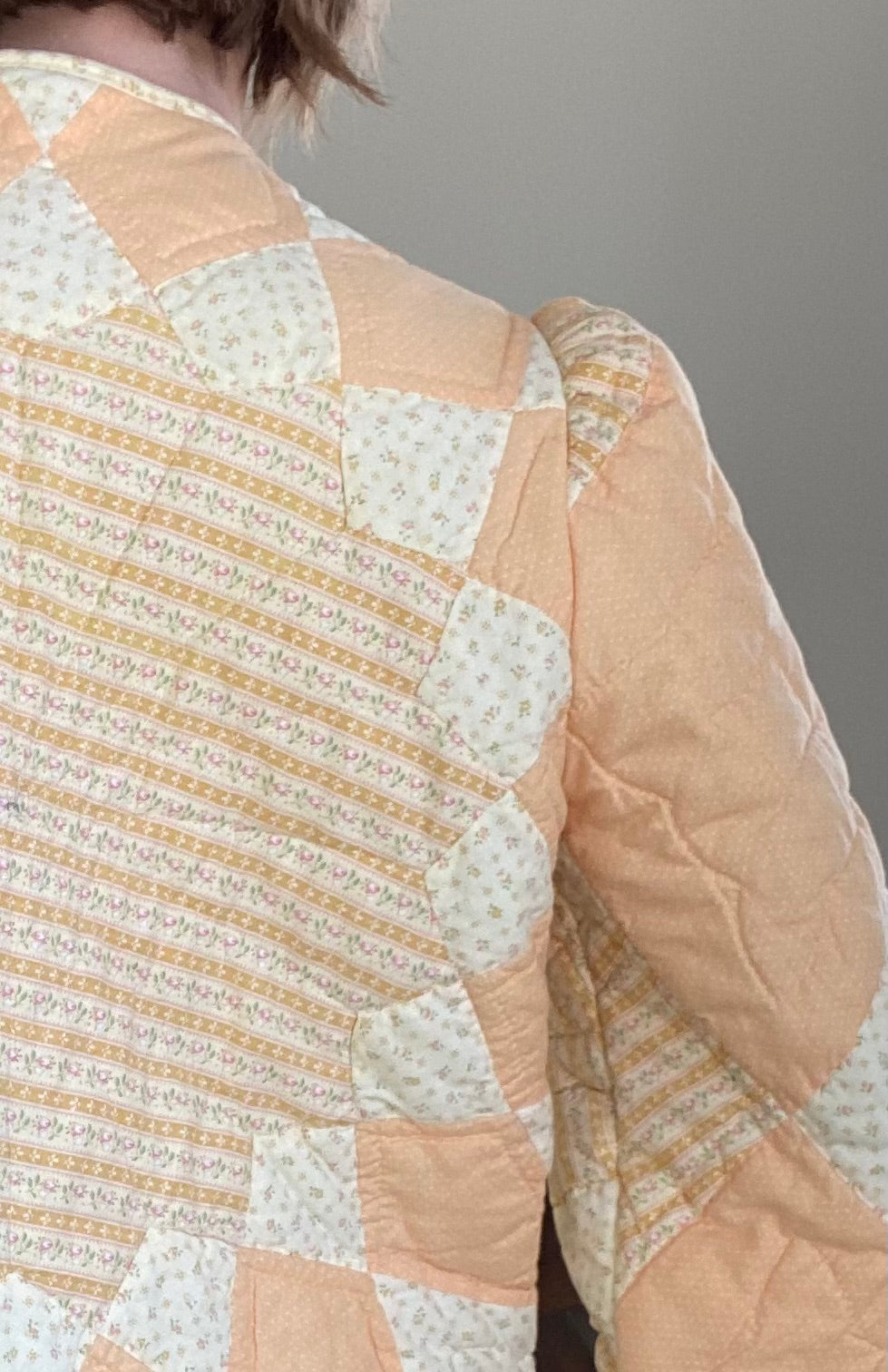 Vintage Quilt Jacket with Puff Sleeves