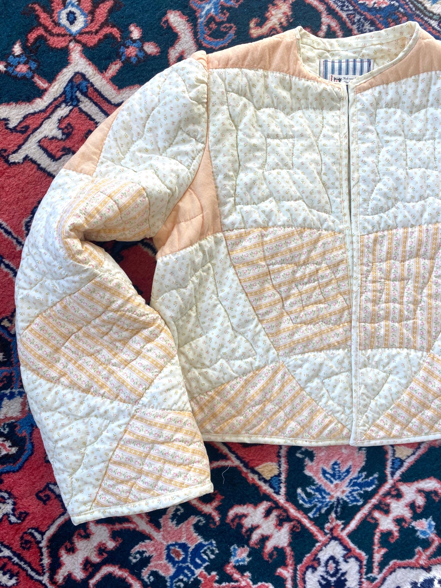 Vintage Quilt Jacket with Puff Sleeves