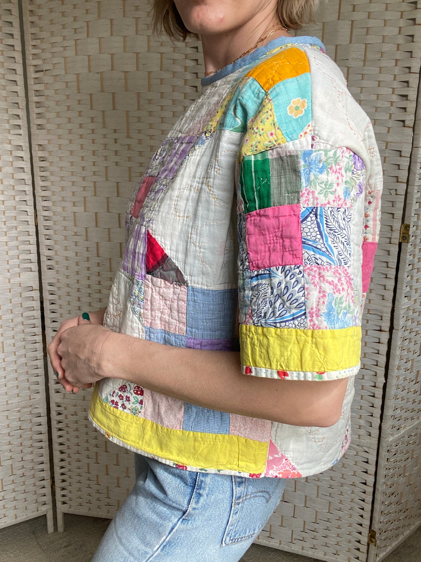 Vintage 40's Patchwork Quilt Top