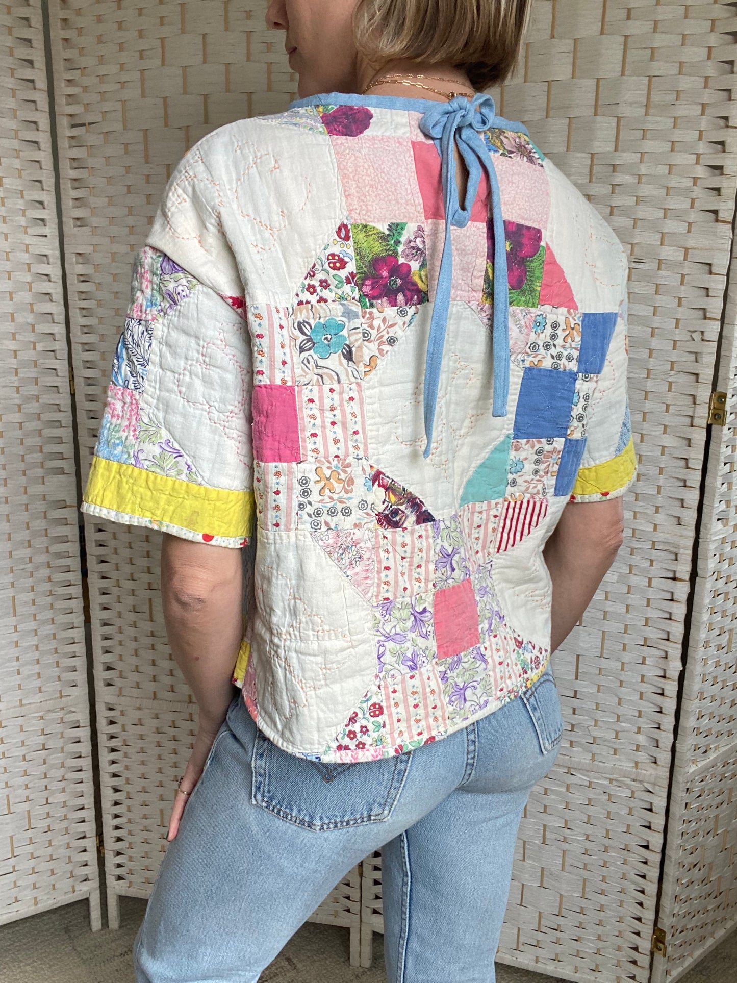 Vintage 40's Patchwork Quilt Top